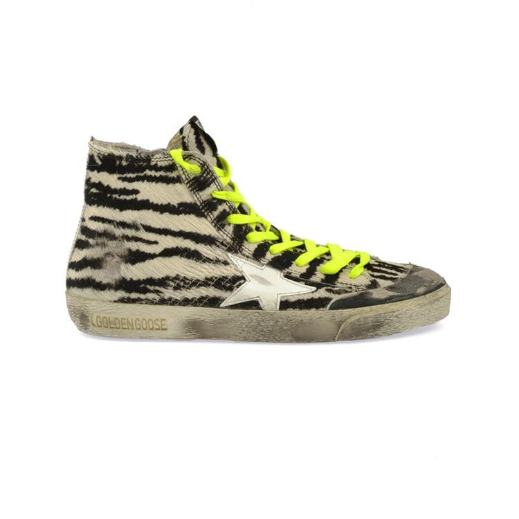 goldengoose高帮,goldengoose鞋子 golden goose/golden goose 毛面高帮 斑马纹 黑/白女士休闲运动鞋 g