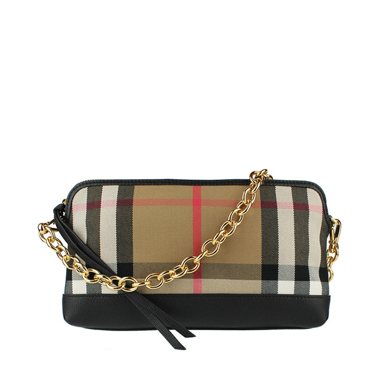burberry/博柏利 女士 织物 经典格纹 链条包 单肩包 40147410010t
