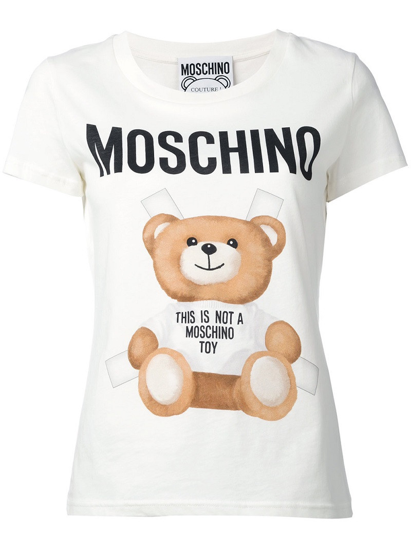 MOSCHINO\/莫斯奇诺 女士短袖T恤 白色 \/ 粉色