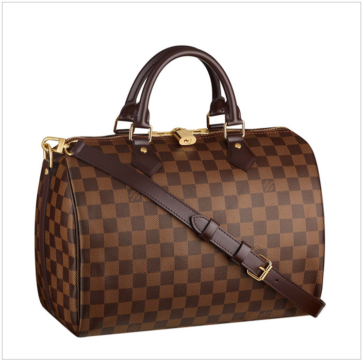 louis vuitton 路易威登 speedy 30 女士棋盘格帆布配皮旅行包手提包
