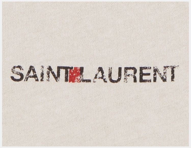 SAINT LAURENT PARIS/圣罗兰 20春夏 女装 服饰 林允同款 纯色棉质字母印花圆领半袖 女士短袖T恤