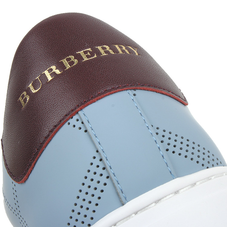 burberry/博柏利 男士冲孔格纹小牛皮板鞋休闲运动鞋 170613蓝色 41.