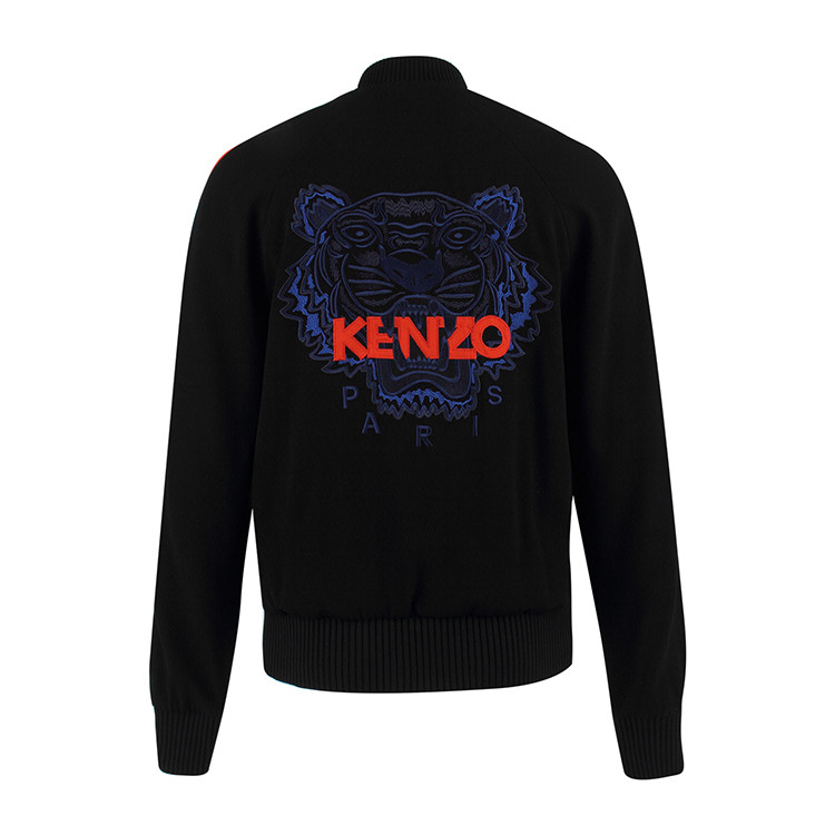 kenzo/高田贤三 时尚休闲虎头logo刺绣长袖开衫外套女士夹克f852bl