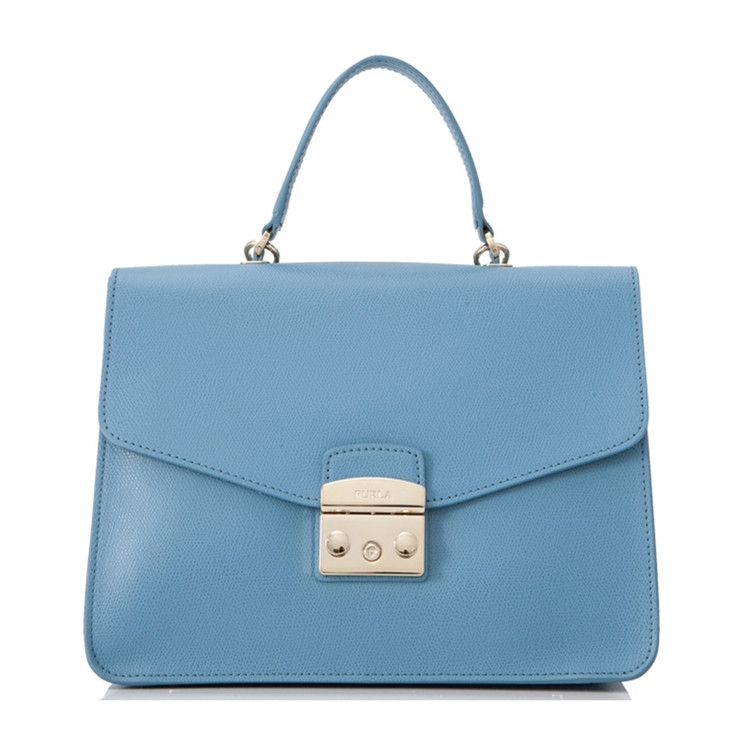 furla/芙拉 女士浅蓝色小牛皮手提包 可斜挎 962774浅蓝色
