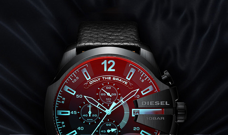 diesel/迪赛 黑暗星辰石英红色偏光系列大表盘计时时尚大气炫酷腕表