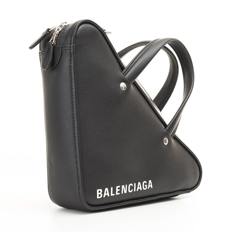 balenciaga/巴黎世家 单肩包经典款女士小号黑色 三角形字母标识手提
