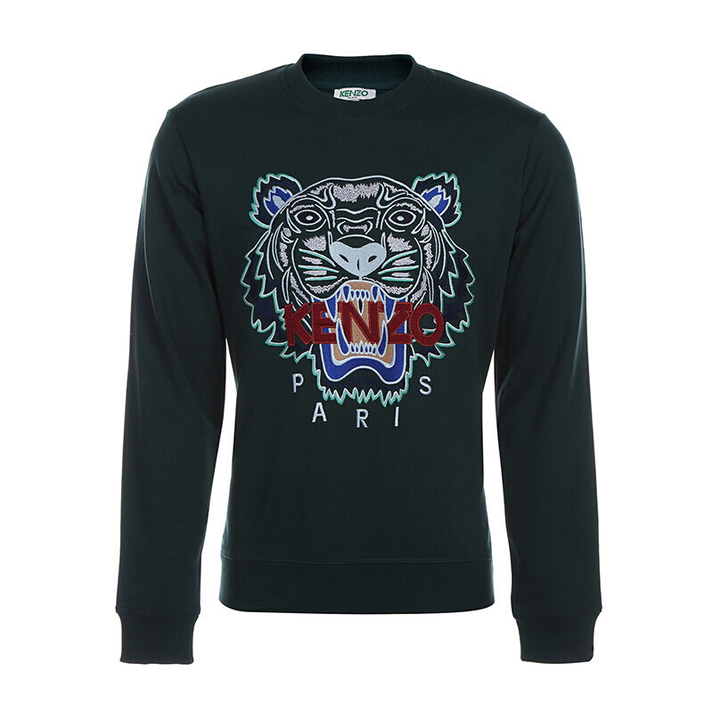 kenzo/高田贤三 男士老虎头图案字母logo男卫衣 绿色 f865sw0014xa 53