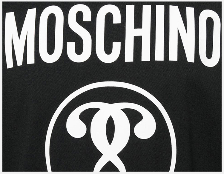 moschino/莫斯奇诺 19春夏 男士黑色棉质logo印花运动衫长袖卫衣