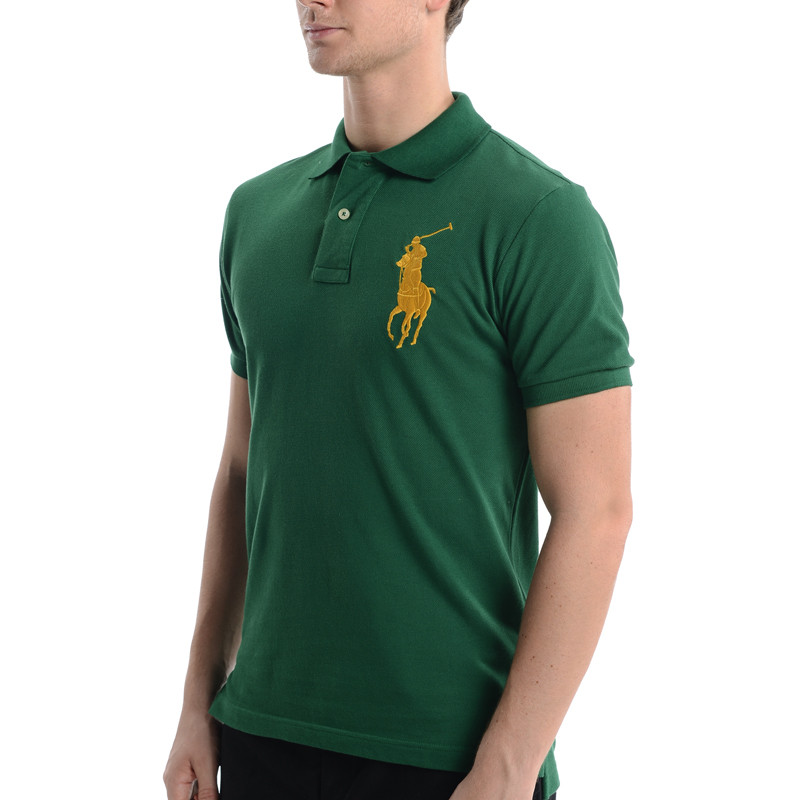 polo ralph lauren/拉夫劳伦马球 大马标黄色logo男士短polo衫 猎人绿