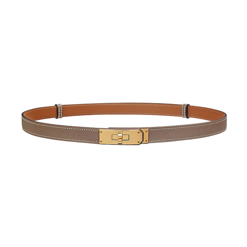 hermes/爱马仕 kelly腰带女士大象灰/金色/普蓝/黑色 h069853cc-ba11