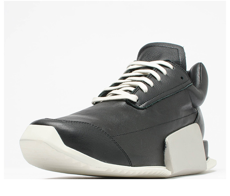 rick owens/瑞克欧文斯 皮革黑色休闲运动鞋 rm17s9810s8114191-005