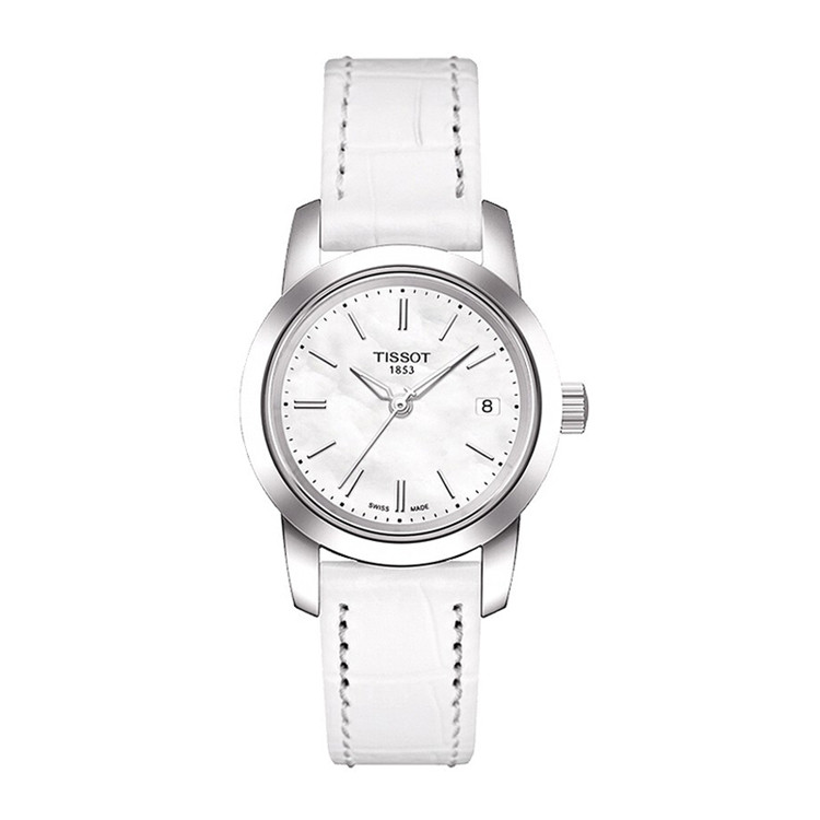 tissot/天梭 经典系列皮质表带石英女士腕表 t033.210.16.111.00