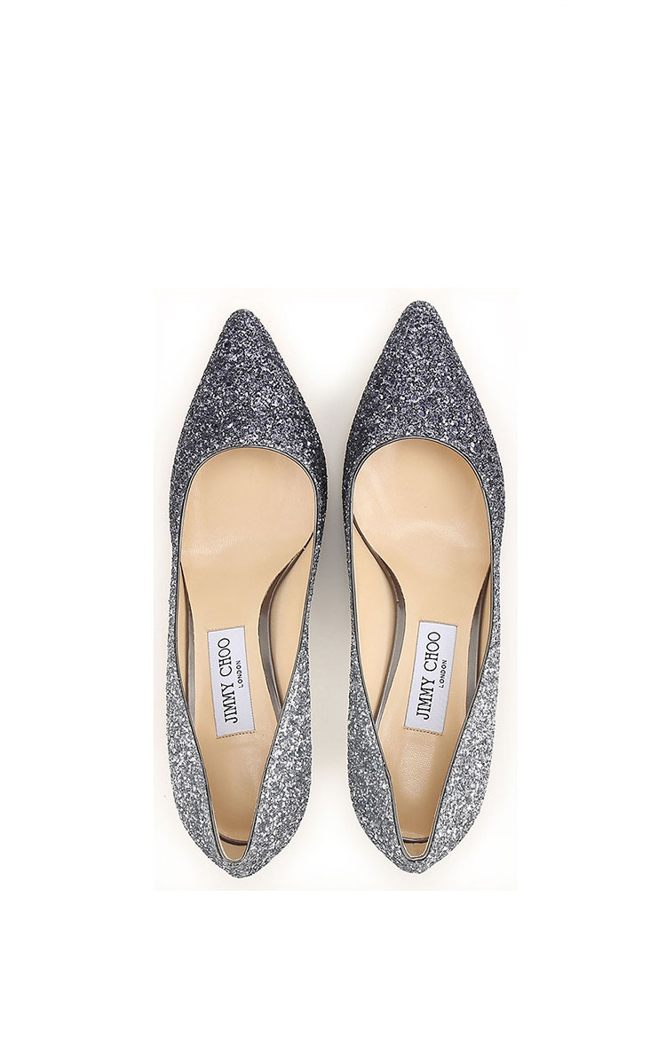 jimmy choo/周仰杰 romy85 cgd 女士尖头高跟鞋 银蓝拼色