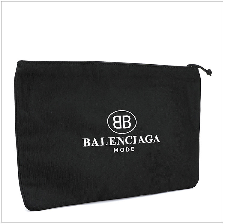 balenciaga 巴黎世家 中性黑色尼龙拉链logo标识手拿包