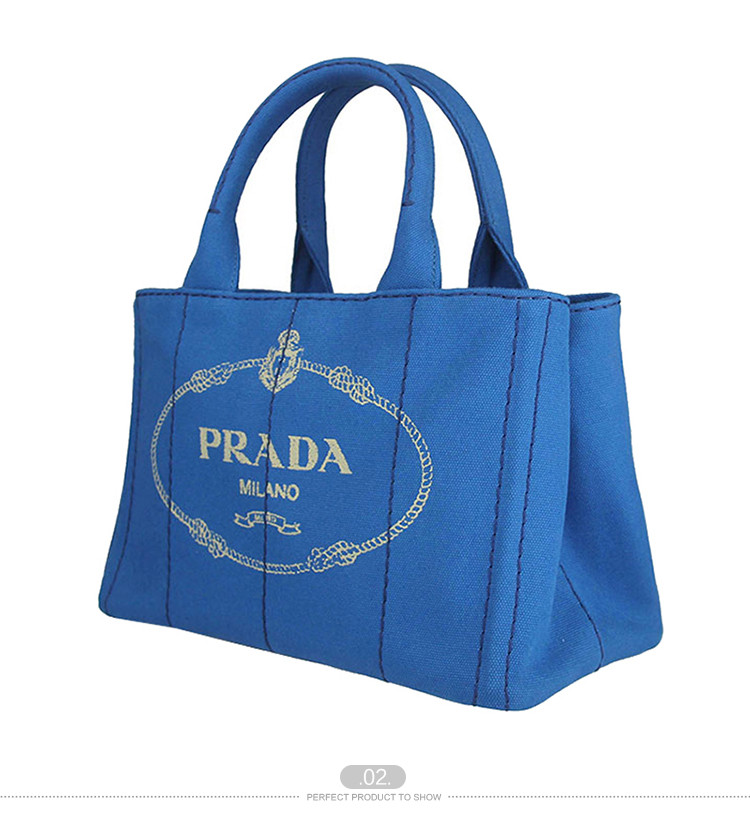 prada/普拉达 女士蓝色帆布手提包 1bg439 ooo zki f0013-034