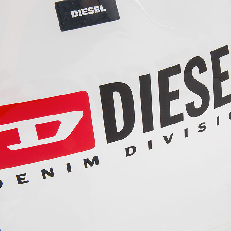 【19春夏】diesel/迪赛 透明 pvc 黑色提手 黑色logo印花 直接开合