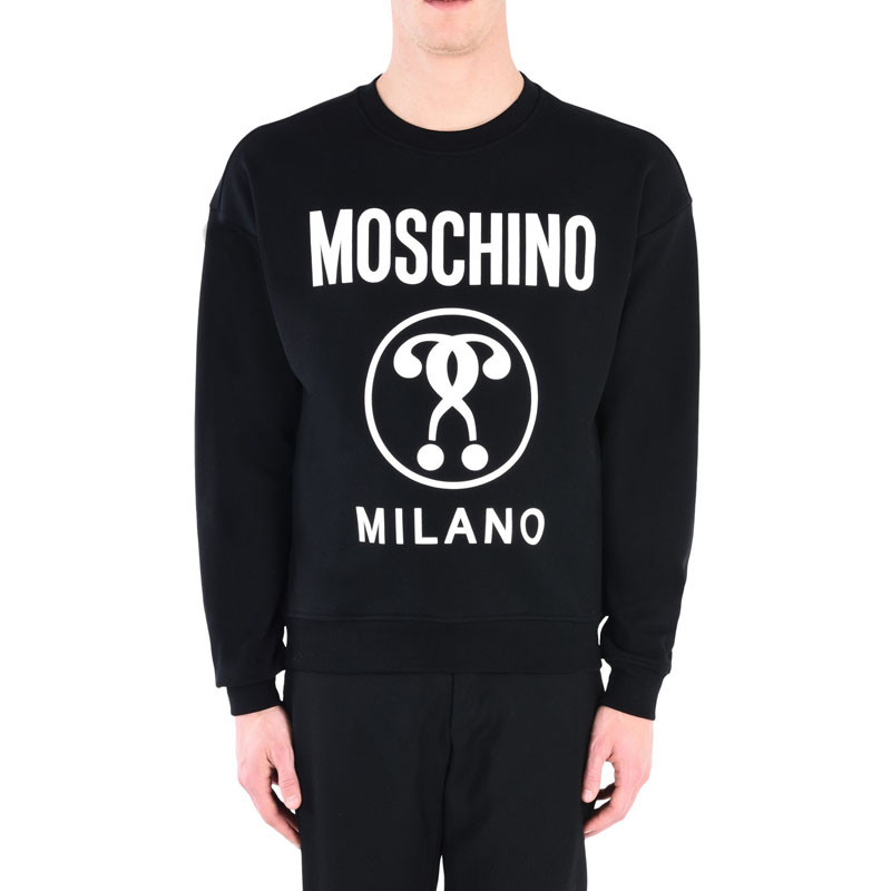 moschino(莫斯奇诺) 黑色纯棉品牌标志男卫衣 意码50