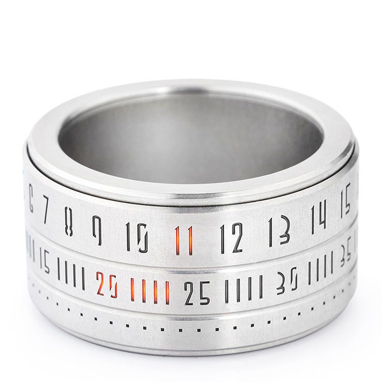 ring clock 时间戒指 黑科技 指环戒指 (橙色led) rcor-us6.