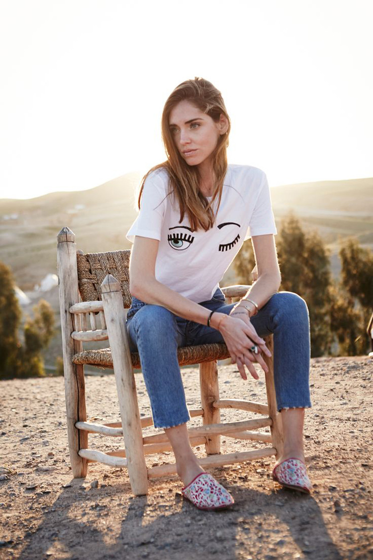 chiara ferragni(chiara ferragni) 白色女士圆领短袖t恤 s