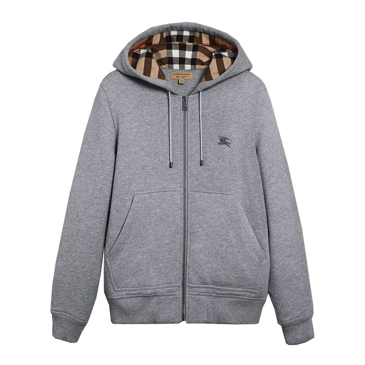 【18秋冬】burberry/博柏利 格纹平织连帽男士卫衣