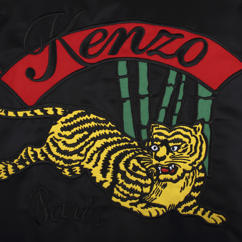 kenzo(高田贤三) 深蓝色背后老虎刺绣休闲拉链夹克外套 s