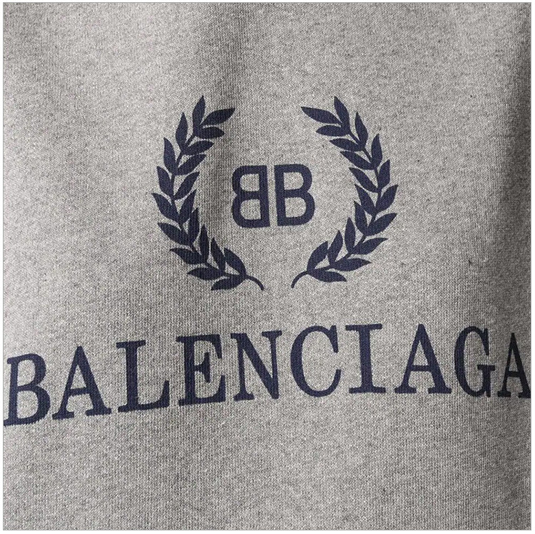 【包邮包税】 balenciaga/巴黎世家 女士棉质logo印花混纺bb标志连帽
