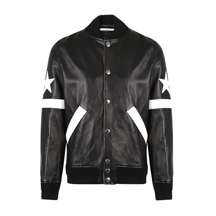 Givenchy\/纪梵希 男士黑色棒球服\/皮夹克 BM00