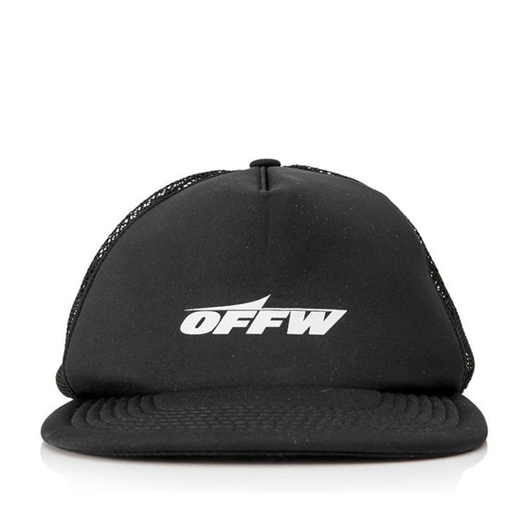 off-white/off-white wing off trucker男士聚酯后网面帽子 omla006