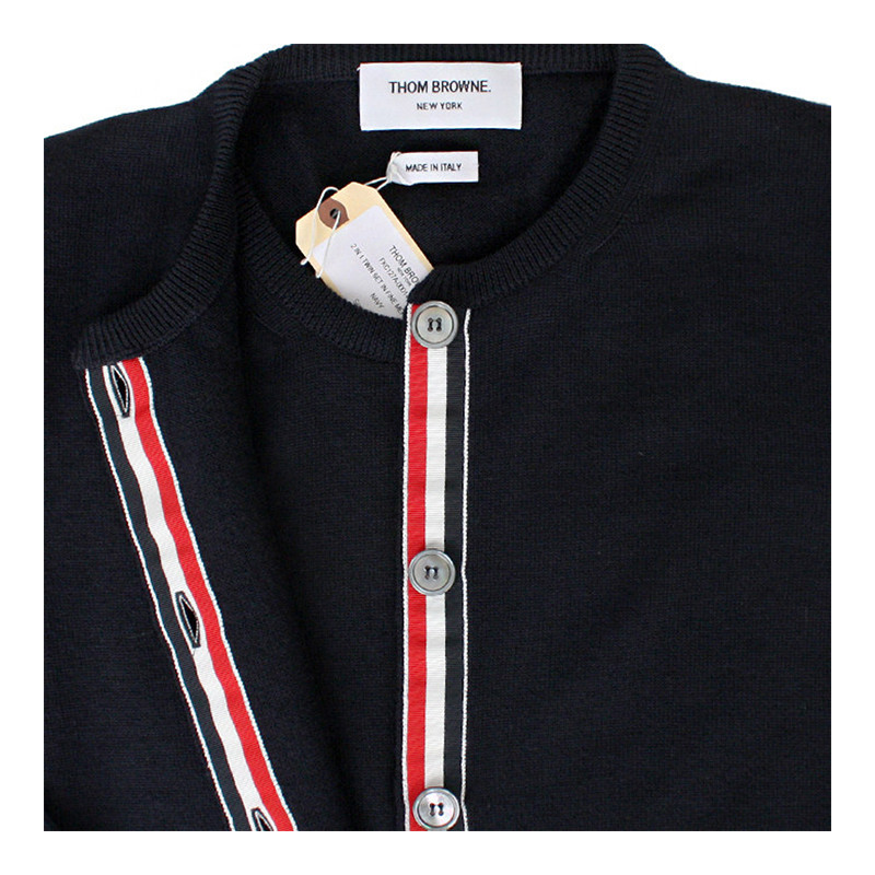 thom browne/thom browne 女士手标纽扣蓝色毛衣 fkc127a 00014415