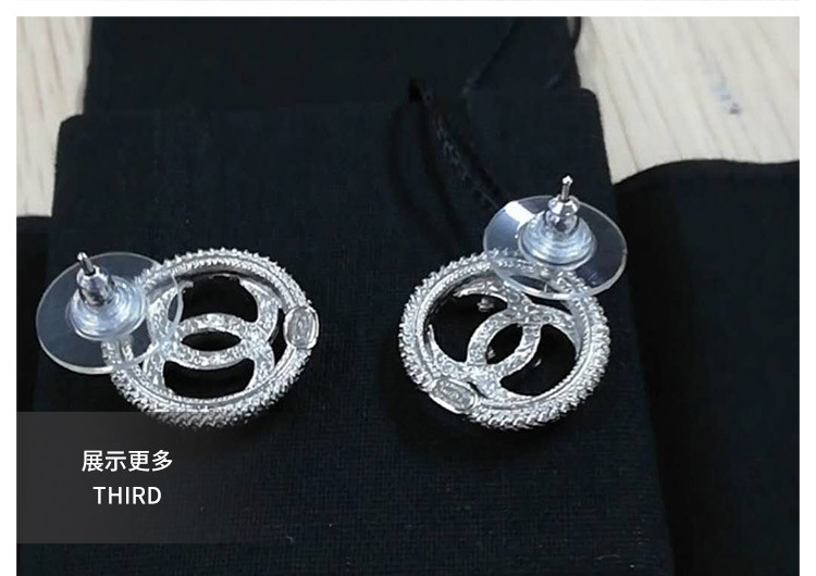 chanel香奈儿女士新款圆环双c珍珠装饰耳钉耳环耳坠a58058