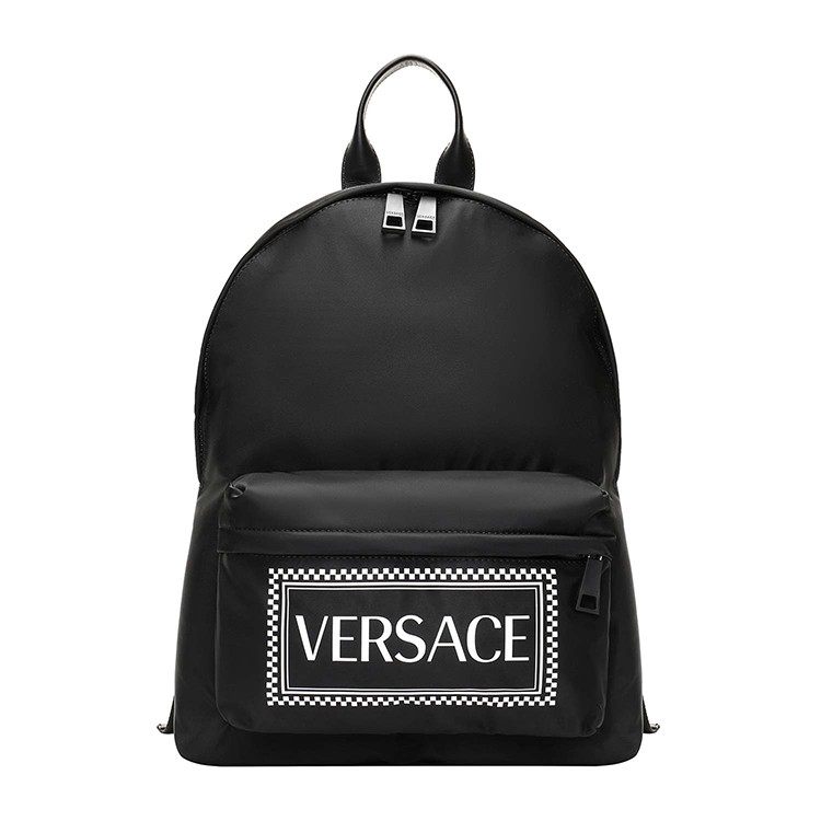 【19春夏】versace/范思哲90s系列复古logo男士织物双肩包 黑色 红色