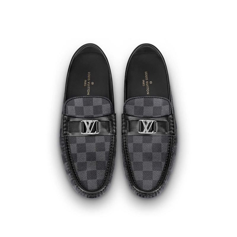 louis vuitton(路易威登) 灰黑棋盘格男士乐福鞋 英码8