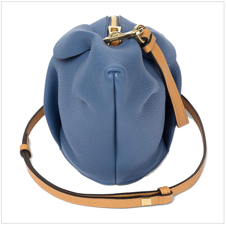 loewe /罗意威 18秋冬 女士蓝色牛皮可爱兔子形迷你单肩斜挎包 蓝色
