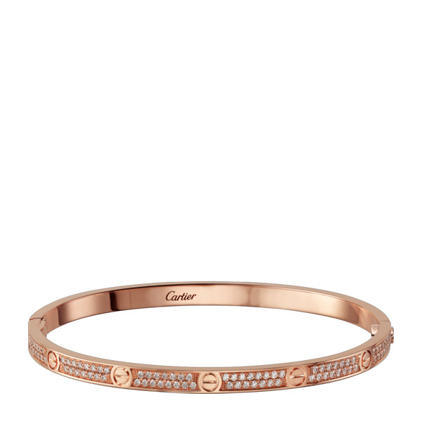 cartier/卡地亚 love系列镶钻玫瑰金手镯n6710700