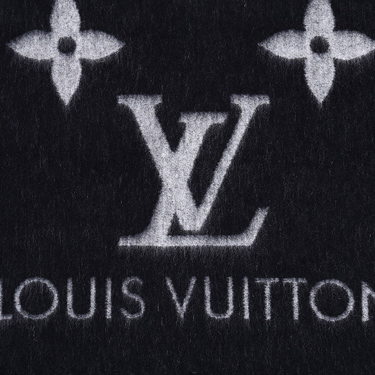 louis vuitton/路易威登 reykjavik 围巾 女士 黑色/灰色 山羊绒 围巾