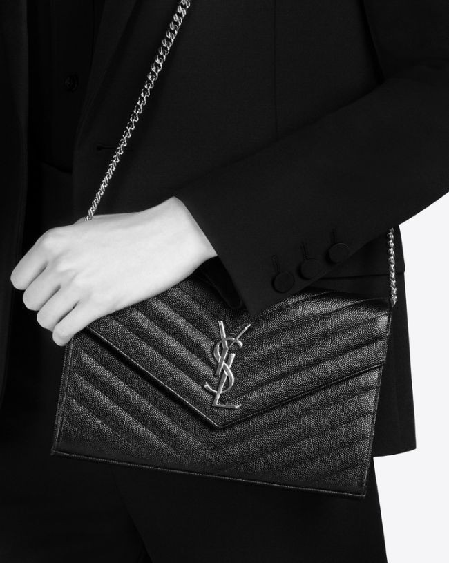 saintlaurentparis/saintlaurentparis圣罗兰女士monogram三用黑色银