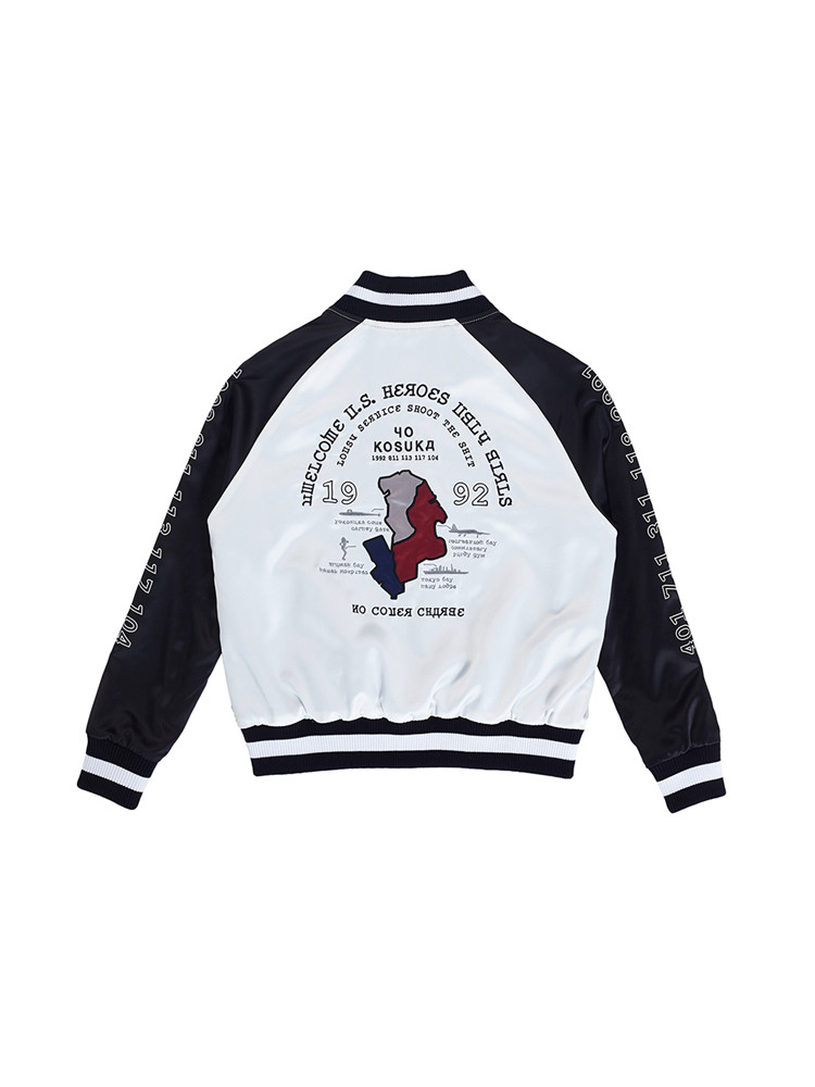blues heroes 春季新品 长袖 小立领 摁扣 背后地图图案 潮流设计