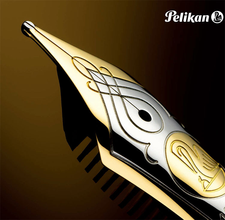 Pelikan百利金 帝王系列钢笔  M800 18K双色雕花金尖 斯德莱斯曼线条纹墨水笔 套装礼盒