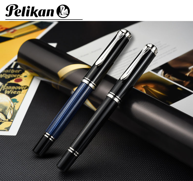 Pelikan百利金 帝王系列 M405 14K雕花黄金双色笔尖墨水笔 套装墨水礼盒