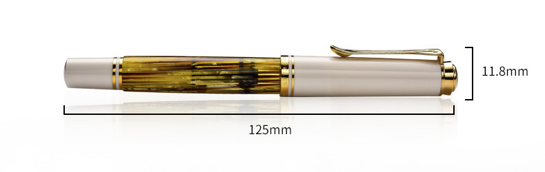 Pelikan德国 M401 白乌龟m400玳瑁纹墨水笔 14K雕花金尖钢笔 墨水套装礼盒