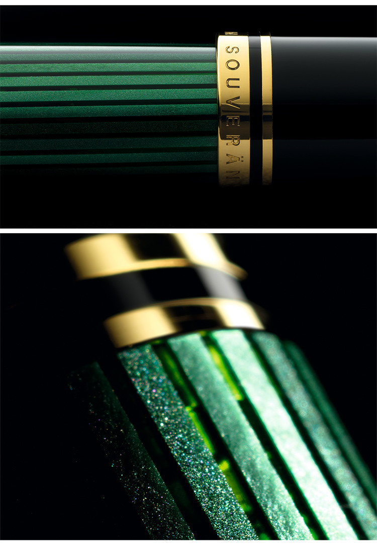 pelikan百利金 帝王系列钢笔 m800 18k双色雕花金尖 斯德莱斯曼线条纹