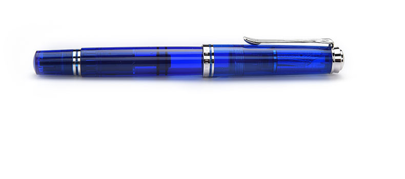 Pelikan/百利金M600/M605透明蓝限量款金尖钢笔 墨水笔