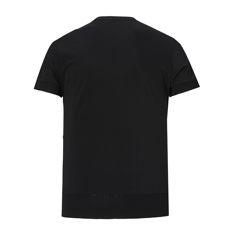 modesto bertotto/博图 净色拼接系列 黑色男士短袖t恤 科技感面料 布