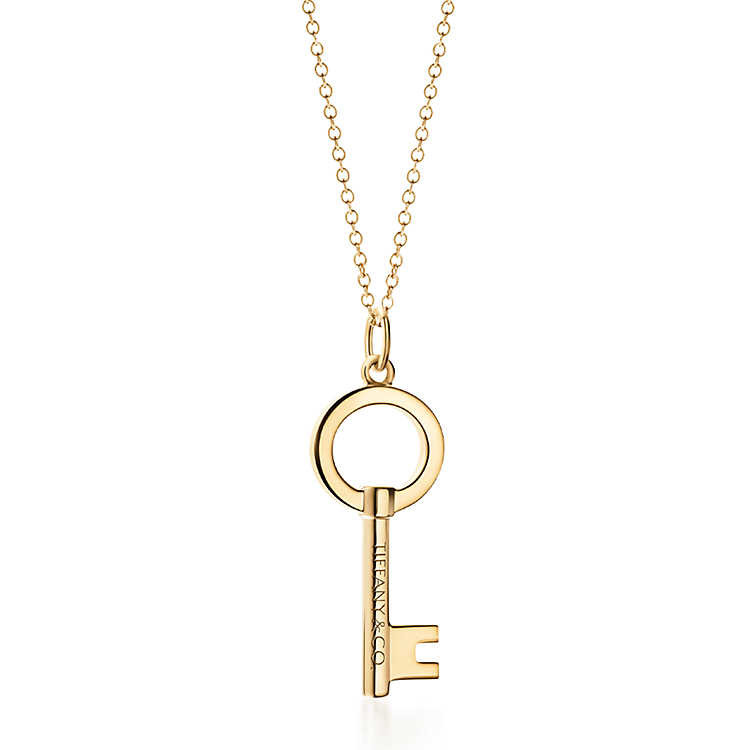 蒂芙尼 keys 系列 新款modern keys 小号圆形镂空钥匙吊坠项链 18