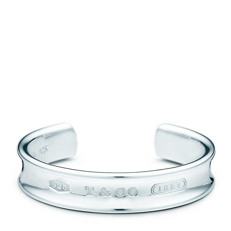 tiffany & co./蒂芙尼 1837系列新款女士大号纯银宽版开口手镯