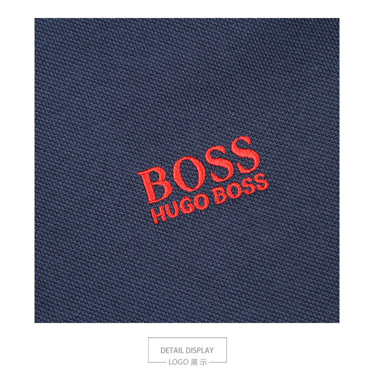 hugo boss/雨果波士 男士圆领棉质logo刺绣小标装饰长袖t恤 50272945