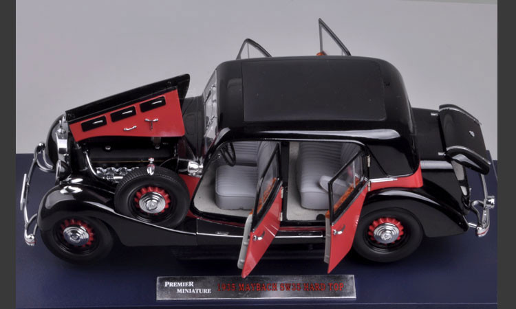 1935年迈巴赫老爷车模型 1:18 maybach sw35合金汽车模型 黑红色收藏