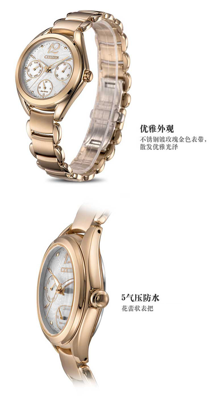 citizen/西铁城手表24小时光动能简约女手表fd2023-56a