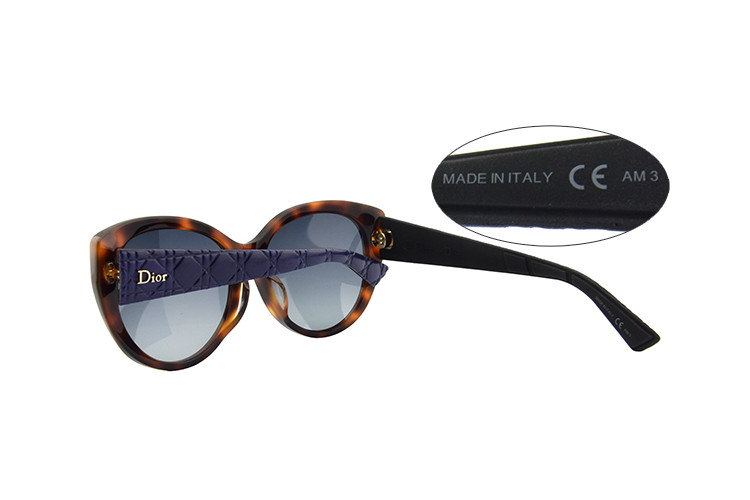 dior/迪奥 女款太阳镜 时尚猫眼玳瑁镜框紫色镜腿墨镜眼镜 diorlady1