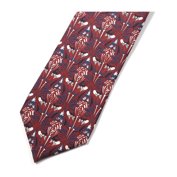 prada/普拉达 领带 桑蚕丝面料满版印花旖旎男士领带